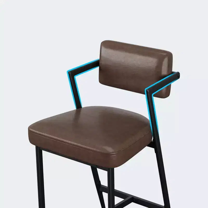 Tabourets de bar hauts avec coussin épais et pieds en métal renforcé, chaises de bar rembourrées à hauteur de comptoir avec dossier et repose-pieds