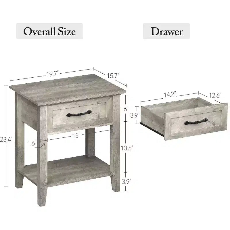 Table de chevet à 2 niveaux avec tiroir de rangement, tables d'appoint modernes pour petits espaces, table d'appoint multifonctionnelle pour chambre et salon