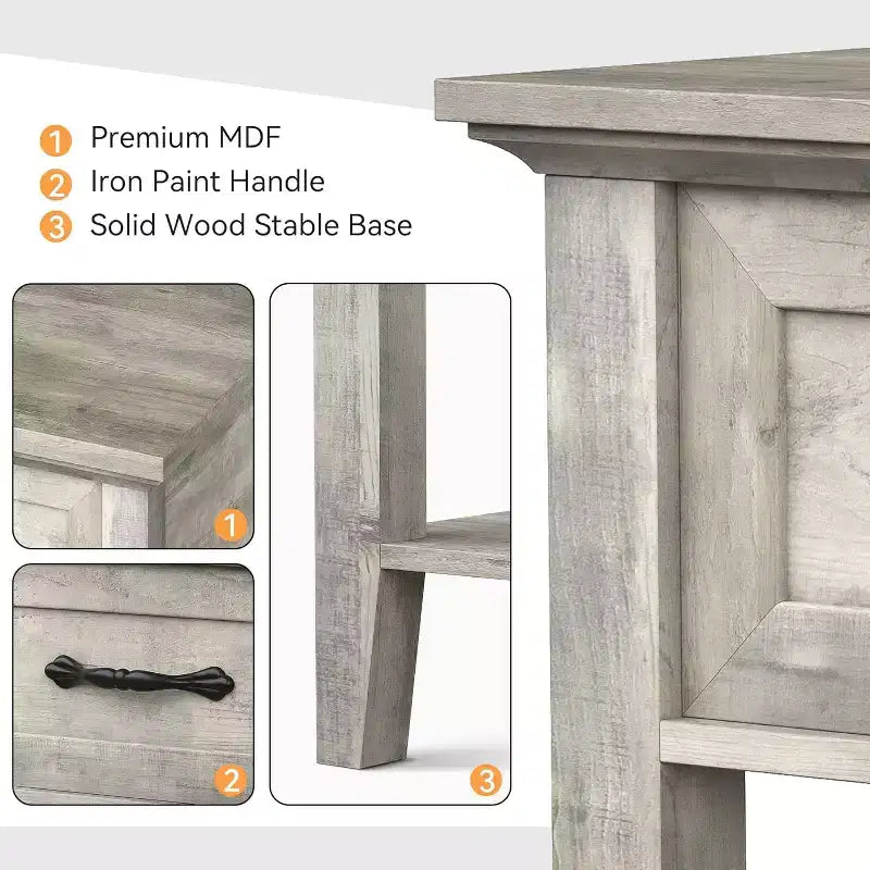 Table de chevet à 2 niveaux avec tiroir de rangement, tables d'appoint modernes pour petits espaces, table d'appoint multifonctionnelle pour chambre et salon