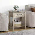 Table de chevet à 2 niveaux avec tiroir de rangement, tables d'appoint modernes pour petits espaces, table d'appoint multifonctionnelle pour chambre et salon