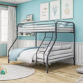  Twin-Over-Full Heavy Duty Metal Bunk Bed with Enhanced Guardrail & Inclined Ladder for Kids Bedroom