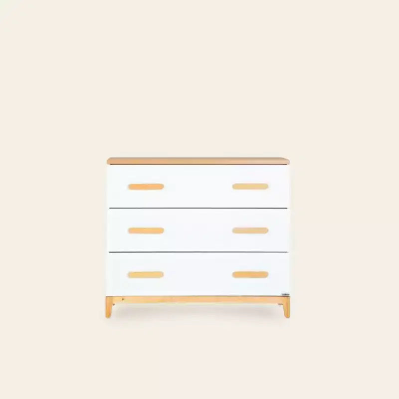 Commode à 3 tiroirs (blanc + chêne rouge)