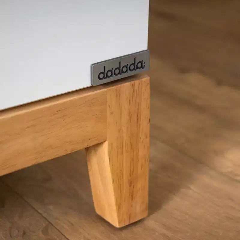 Commode à 3 tiroirs (blanc + chêne rouge)