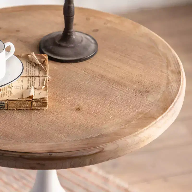 Table d'appoint sur pied noir et blanc
