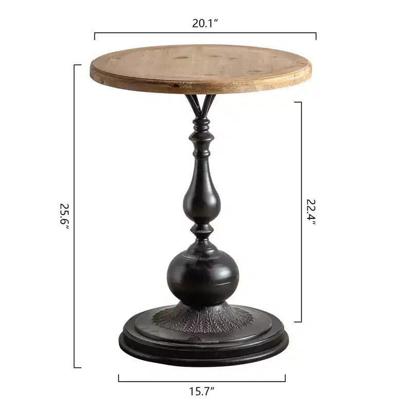 Table d'appoint sur pied noir et blanc