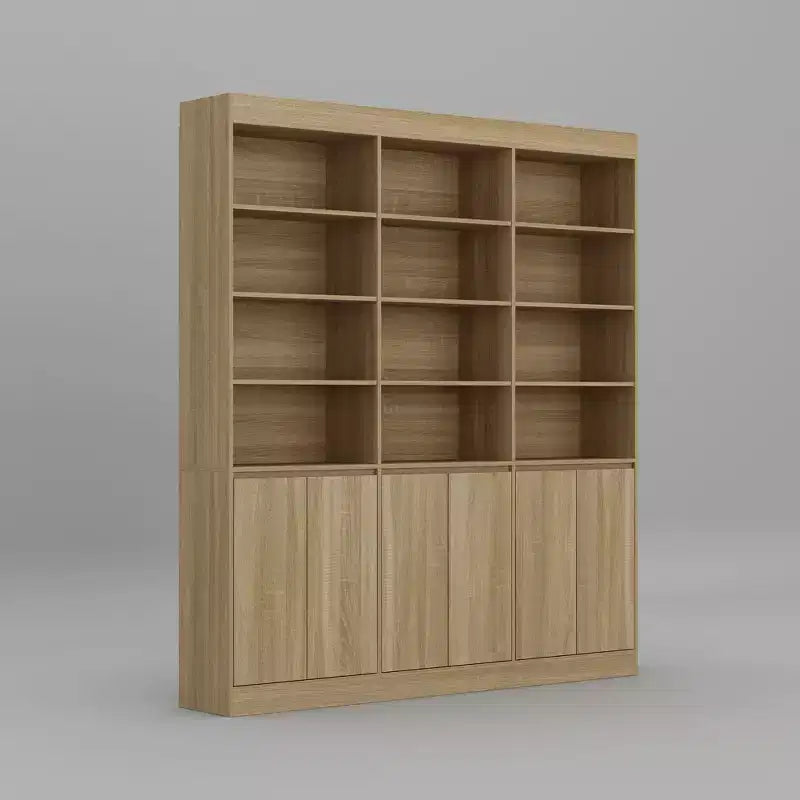 Armoire de cuisine grande capacité de 180 cm, 12 étagères ouvertes et rangement à 6 portes, buffet de rangement en chêne pour cuisine et salle à manger
