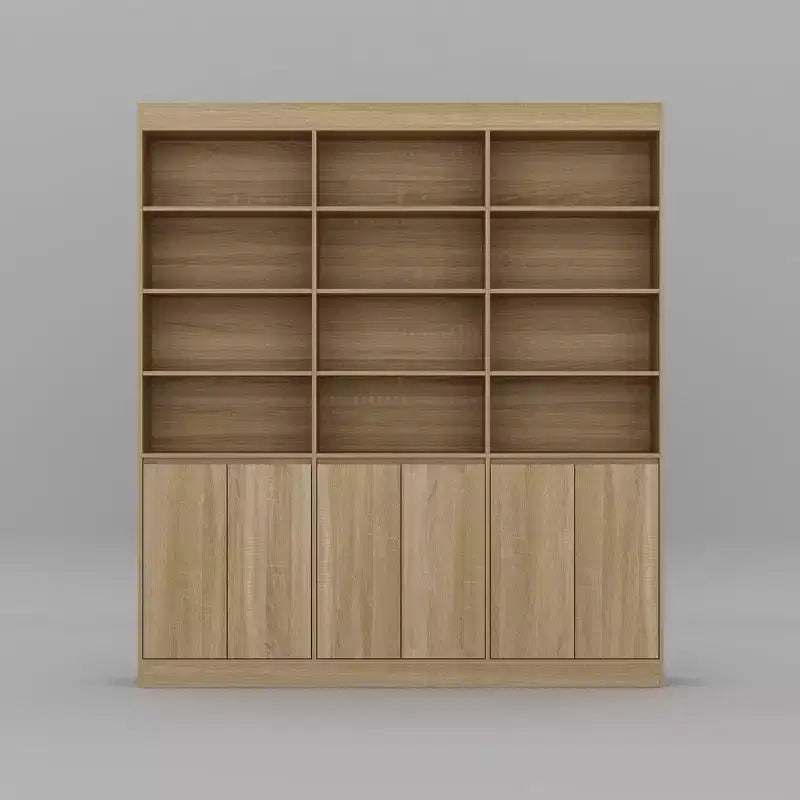 Armoire de cuisine grande capacité de 180 cm, 12 étagères ouvertes et rangement à 6 portes, buffet de rangement en chêne pour cuisine et salle à manger