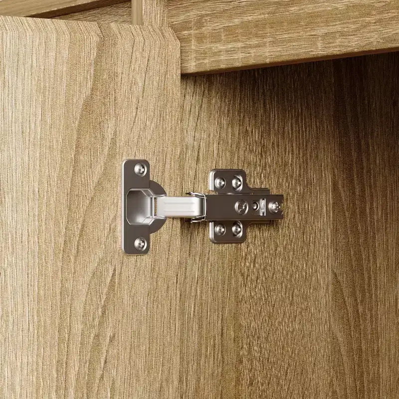 Armoire de cuisine grande capacité de 180 cm, 12 étagères ouvertes et rangement à 6 portes, buffet de rangement en chêne pour cuisine et salle à manger