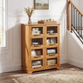 Christopher Knight Home  Modern Farmhouse Wood Storage Cabinet with 8 Glass Doors