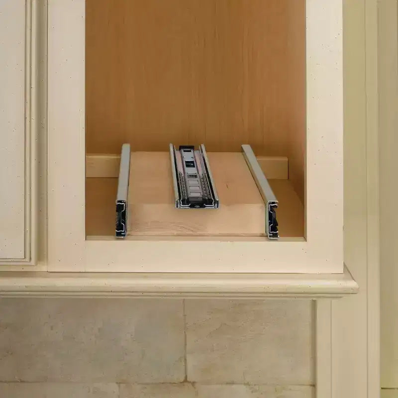5 organisateurs de rangement coulissants pour armoires de cuisine murales, étagères réglables coulissantes pour porte-épices ou conserves, bois et chrome, 448-WC-5C