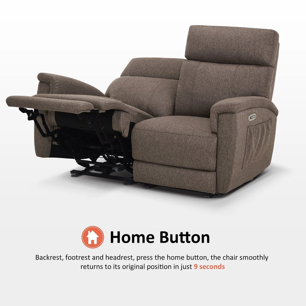 Canapé inclinable électrique MCombo 60,2 po avec massage et double chauffage, appuie-tête réglable, ports USB et Type C, tissu