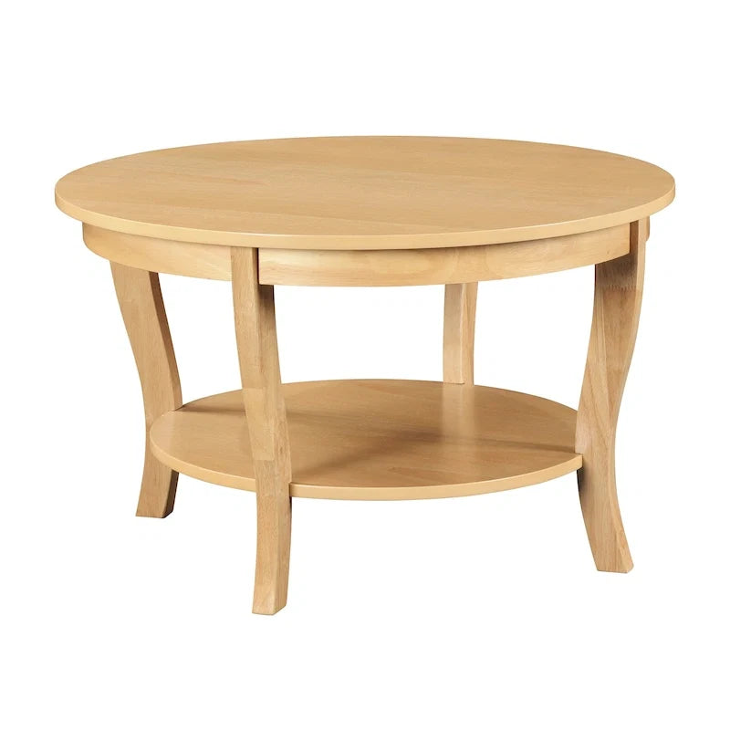 Table basse ronde avec étagère