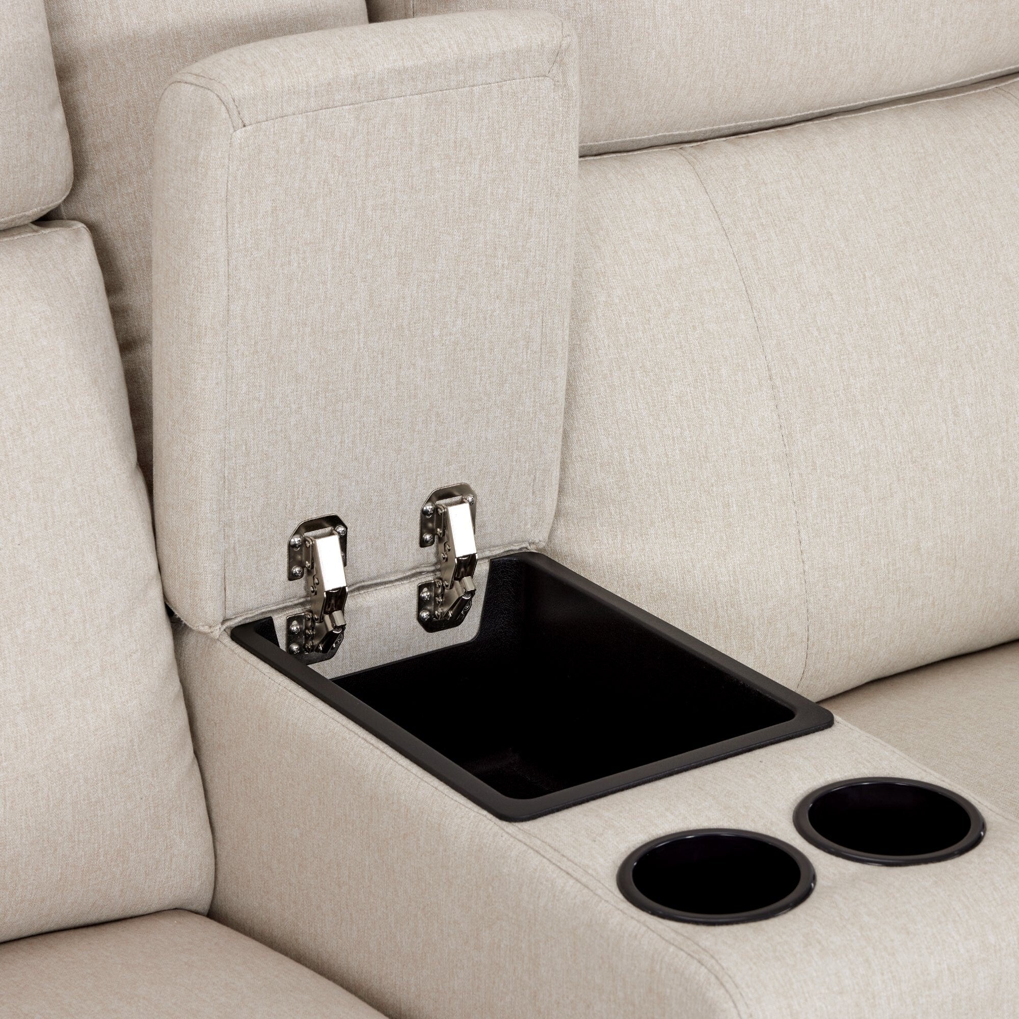 Canapé inclinable électrique MCombo 60,2 po avec massage et double chauffage, appuie-tête réglable, ports USB et Type C, tissu