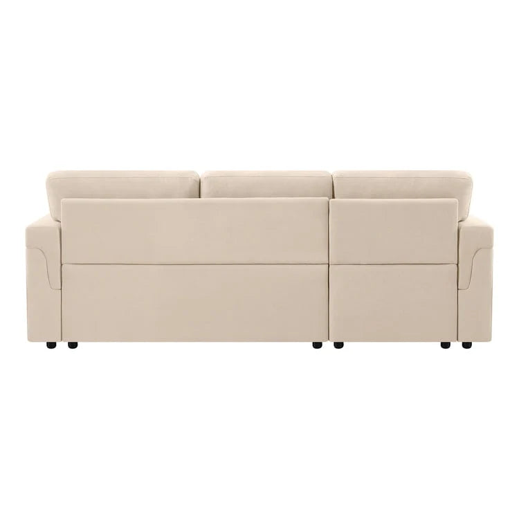 Canapé d'angle réversible avec lit gigogne, méridienne de rangement, pieds durables,