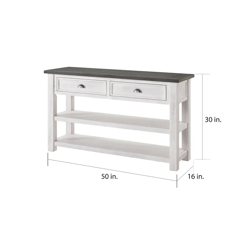 The Gray Barn Downington Table console de canapé à 2 tiroirs en bois massif