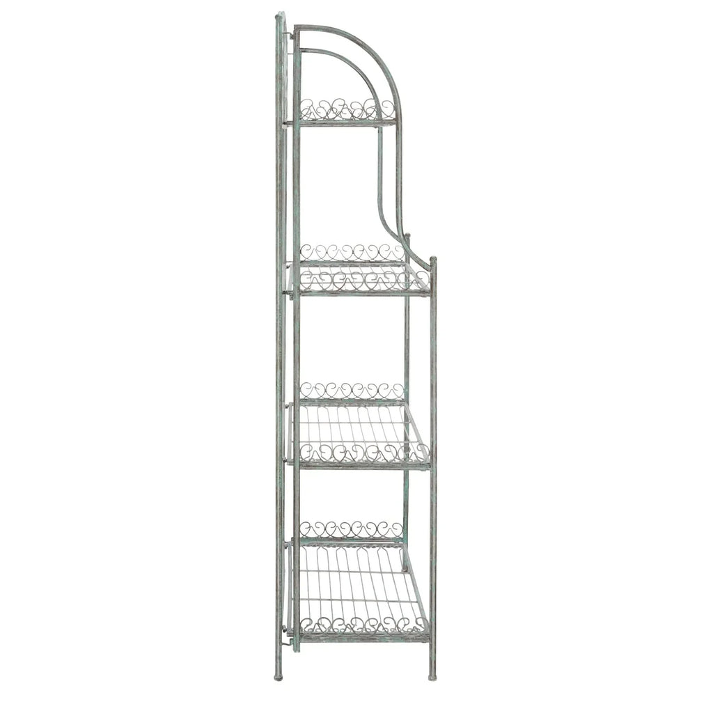 SAFAVIEH Bryn Étagère de boulanger d'extérieur victorienne en fer forgé à 4 niveaux - 63,5 cm l x 38,1 cm P x 160 cm H - 25L x 15P x 63H