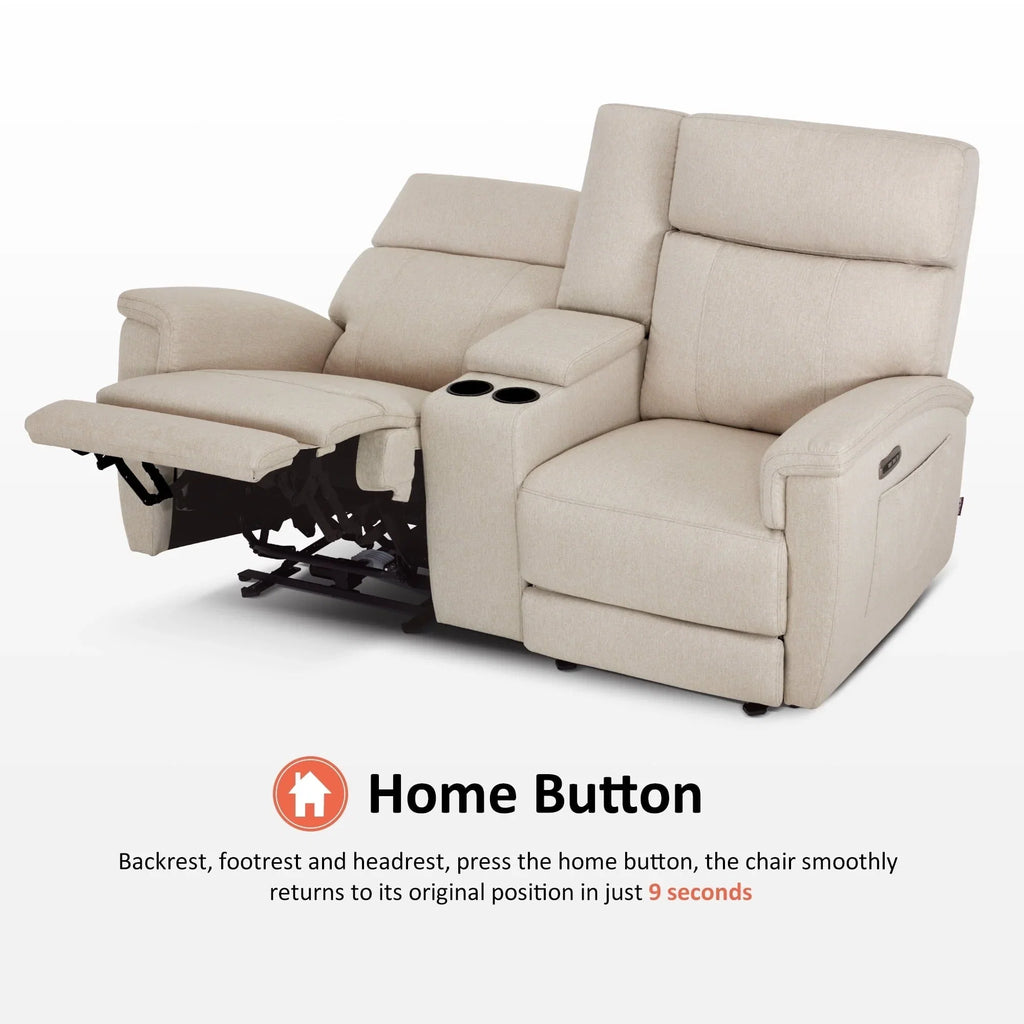 Canapé inclinable électrique MCombo 60,2 po avec massage et double chauffage, appuie-tête réglable, ports USB et Type C, tissu