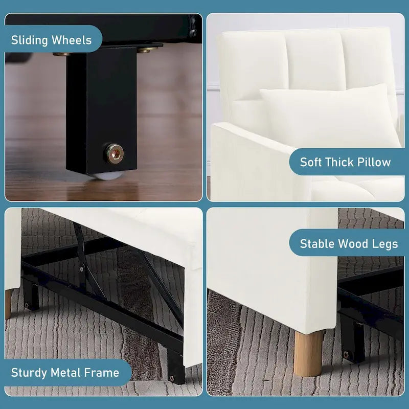 Aukfa Canapé-Lit Convertible une Place avec Oreiller