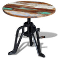 vidaXL Table d'appoint Table basse ronde Bout de canapé Bois massif et fonte