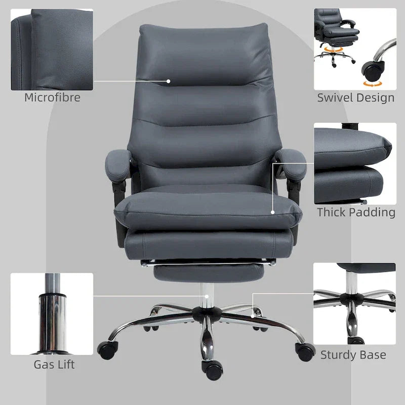 Fauteuil de bureau massant, chauffant et inclinable en microfibre Vinsetto avec vibrations