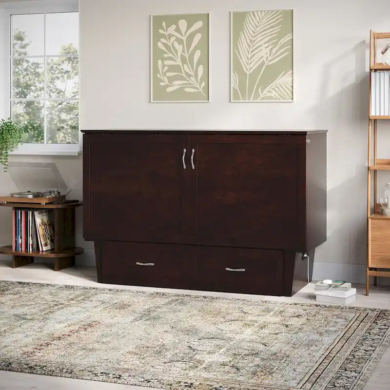 Lit escamotable coffre Chelsea Queen avec matelas