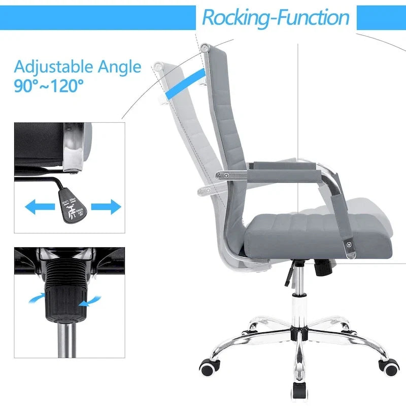 Chaise de bureau Homall nervurée Chaise de bureau d'ordinateur