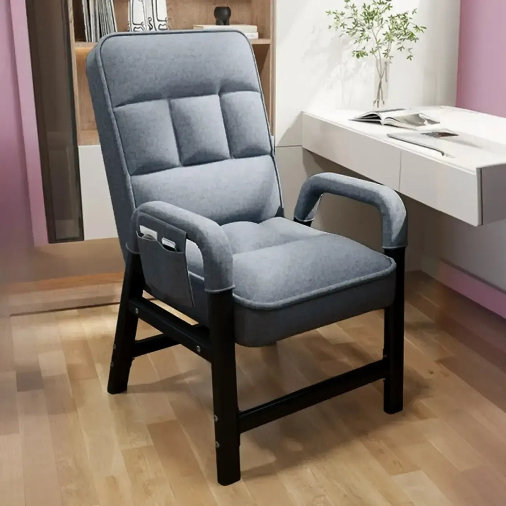 Chaise de bureau moderne à 4 pieds, rembourrée, gris
